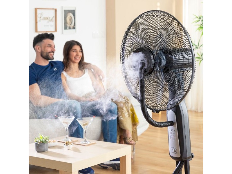 Вентилатор пулверизатор с крака с дистанционно управление InnovaGoods Mistinn Черен 90 W 2,8 L