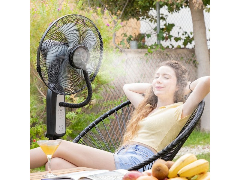 Вентилатор пулверизатор с крака с дистанционно управление InnovaGoods Mistinn Черен 90 W 2,8 L