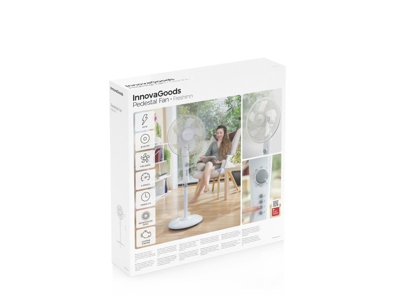 Вентилатор с крака InnovaGoods Freshinn Бял 45 W