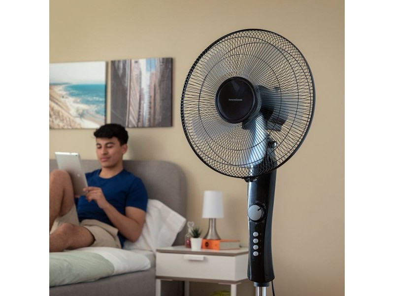 Вентилатор с крака InnovaGoods Breezinn Черен 45 W