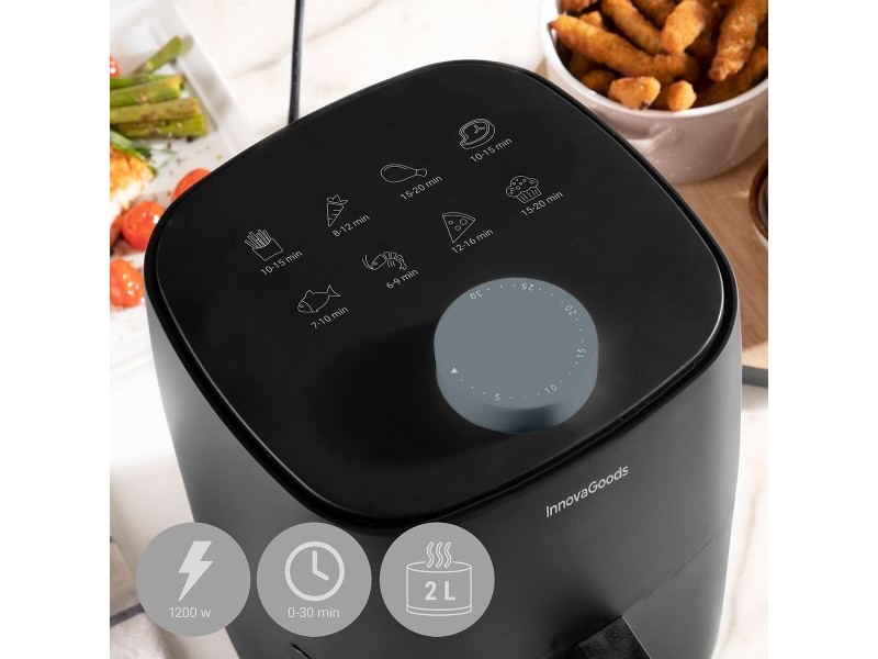 въздушен фритюрник InnovaGoods Fryinn Lite 2000 Черен 1200 W 2 L