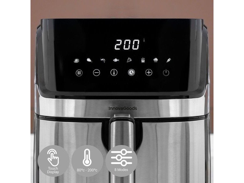 въздушен фритюрник InnovaGoods Fryinn Pro 5500 Черен 1700 W 5,5 L Неръждаема стомана