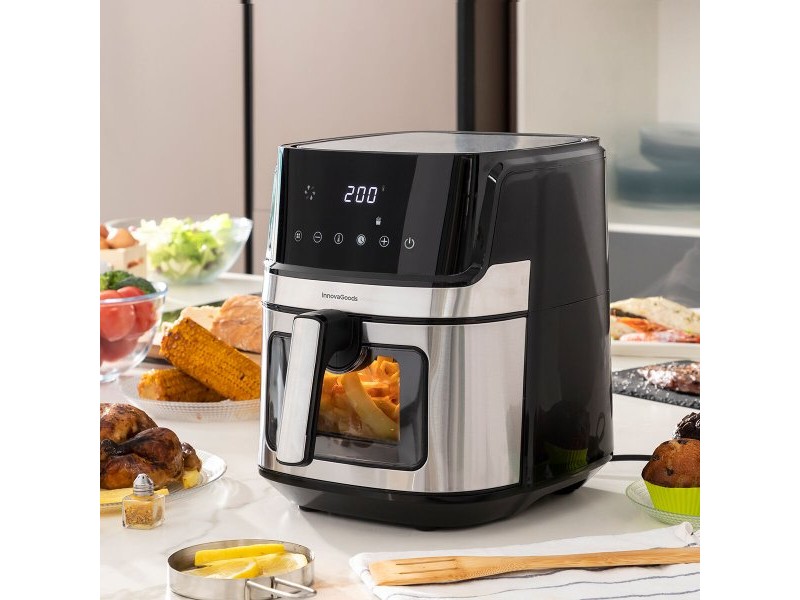 въздушен фритюрник InnovaGoods Fryinn View 6500 Черен 1700 W 6,5 L Неръждаема стомана