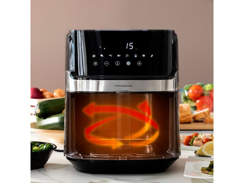 въздушен фритюрник InnovaGoods Fryinn View 6500 Черен 1700 W 6,5 L Неръждаема стомана