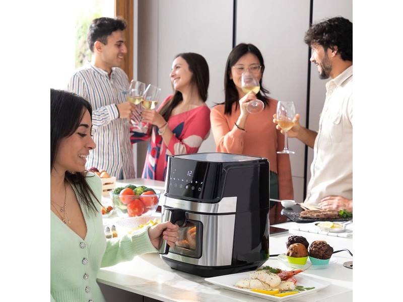 въздушен фритюрник InnovaGoods Fryinn View 6500 Черен 1700 W 6,5 L Неръждаема стомана
