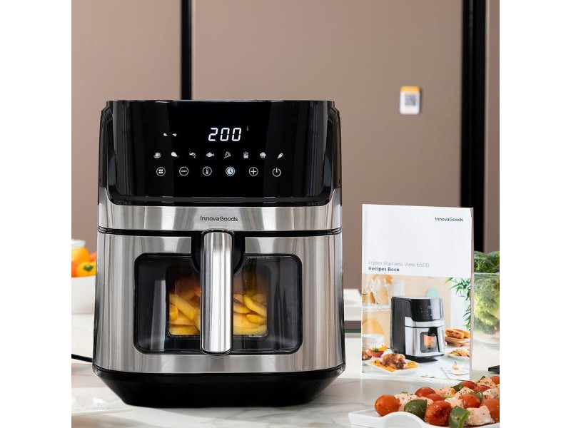въздушен фритюрник InnovaGoods Fryinn View 6500 Черен 1700 W 6,5 L Неръждаема стомана