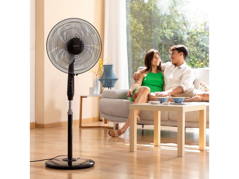 Стоящ Вентилатор с Дистанционно Управление InnovaGoods Airstreem Черен 45 W
