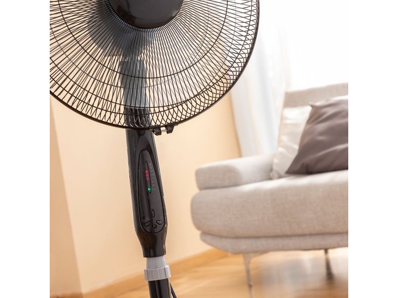 Стоящ Вентилатор с Дистанционно Управление InnovaGoods Airstreem Черен 45 W