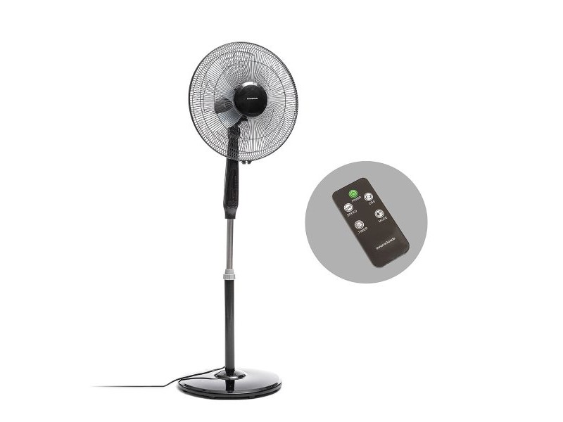 Стоящ Вентилатор с Дистанционно Управление InnovaGoods Airstreem Черен 45 W