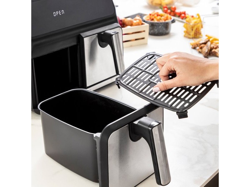 въздушен фритюрник InnovaGoods Fryinn Double 8000 Черен 3400 W 8 L Неръждаема стомана