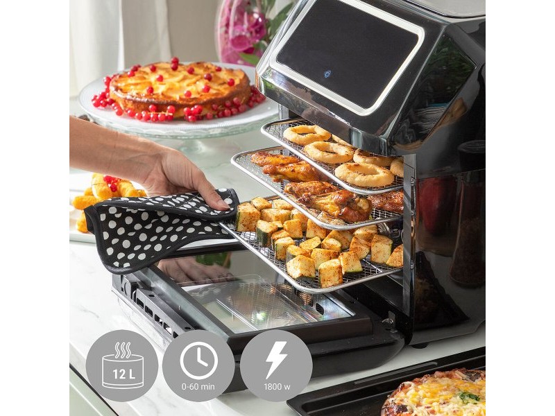 въздушен фритюрник InnovaGoods Fryinn Pro Max 12000 Черен 1800 W 12 L Неръждаема стомана