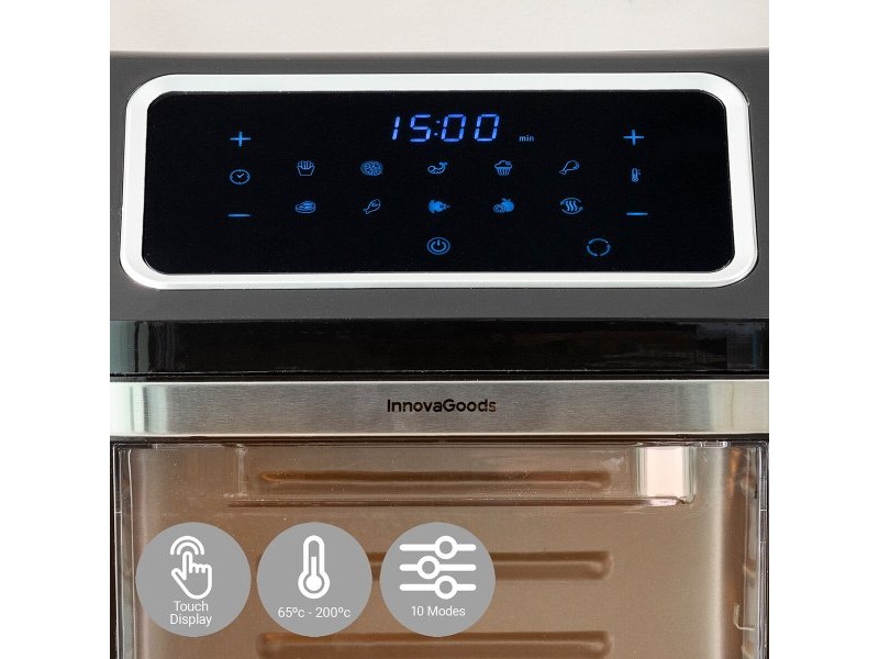 въздушен фритюрник InnovaGoods Fryinn Pro Max 12000 Черен 1800 W 12 L Неръждаема стомана