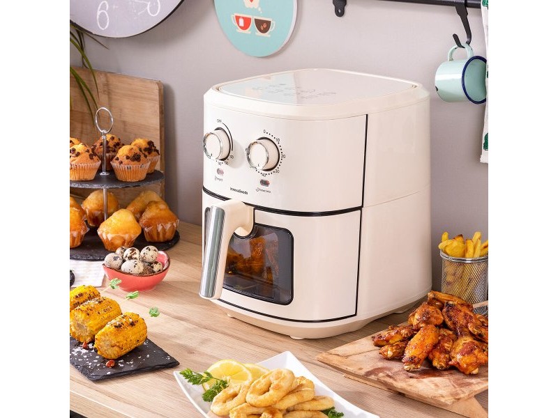 въздушен фритюрник InnovaGoods Vynner Pro 6500 Сметана 1700 W 6,5 L Неръждаема стомана