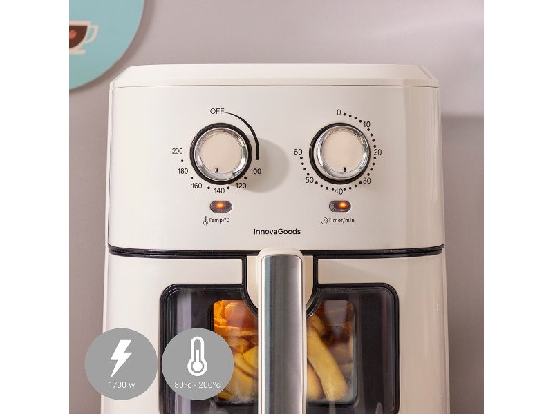 въздушен фритюрник InnovaGoods Vynner Pro 6500 Сметана 1700 W 6,5 L Неръждаема стомана