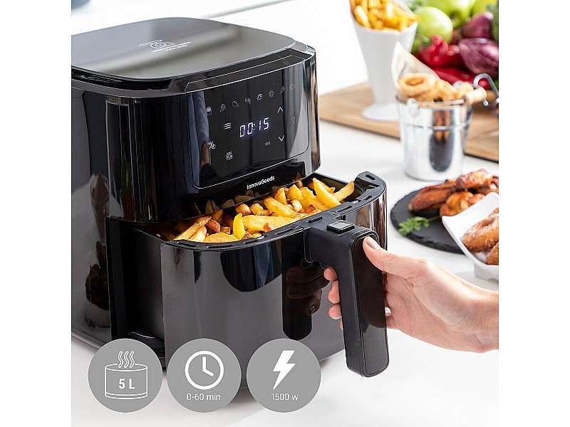 въздушен фритюрник с Кантар InnovaGoods Fryinn Balance 5000 Черен 1500 W 5 L Неръждаема стомана