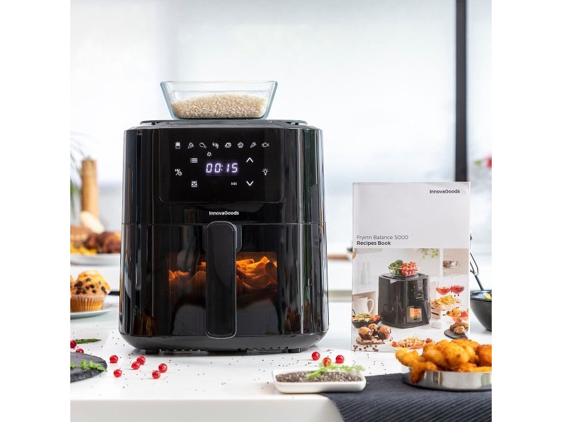 въздушен фритюрник с Кантар InnovaGoods Fryinn Balance 5000 Черен 1500 W 5 L Неръждаема стомана