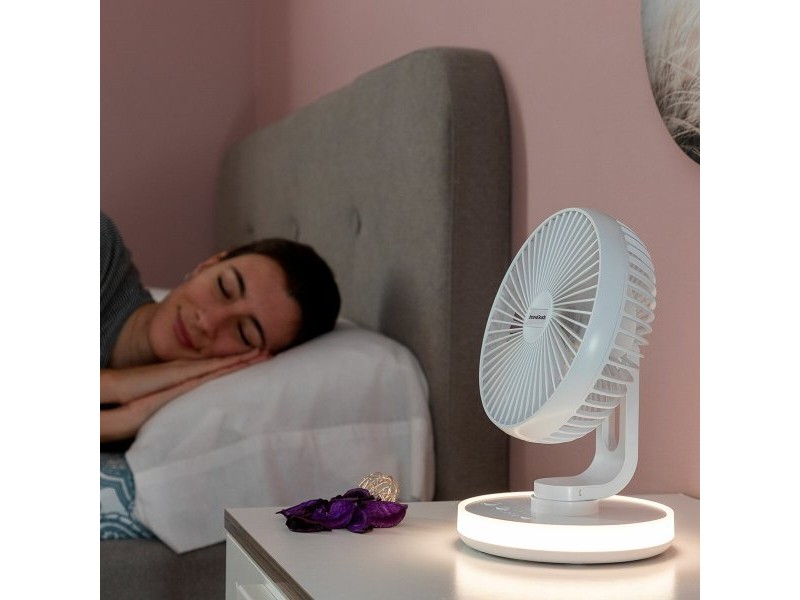 Акумулаторен Вентилатор за Бюро с LED FanLed InnovaGoods Ø6,6'' 4000 mAh