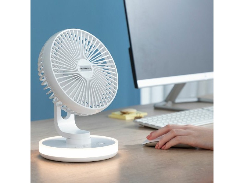 Акумулаторен Вентилатор за Бюро с LED FanLed InnovaGoods Ø6,6'' 4000 mAh