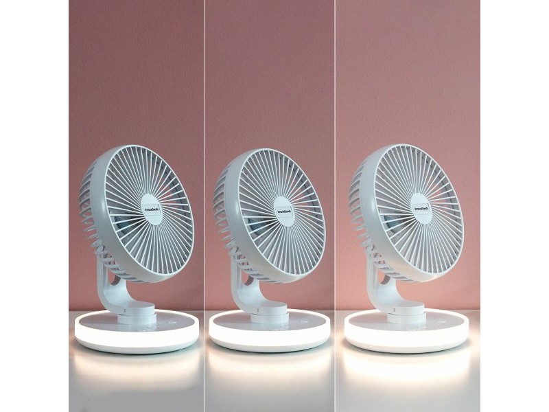 Акумулаторен Вентилатор за Бюро с LED FanLed InnovaGoods Ø6,6'' 4000 mAh