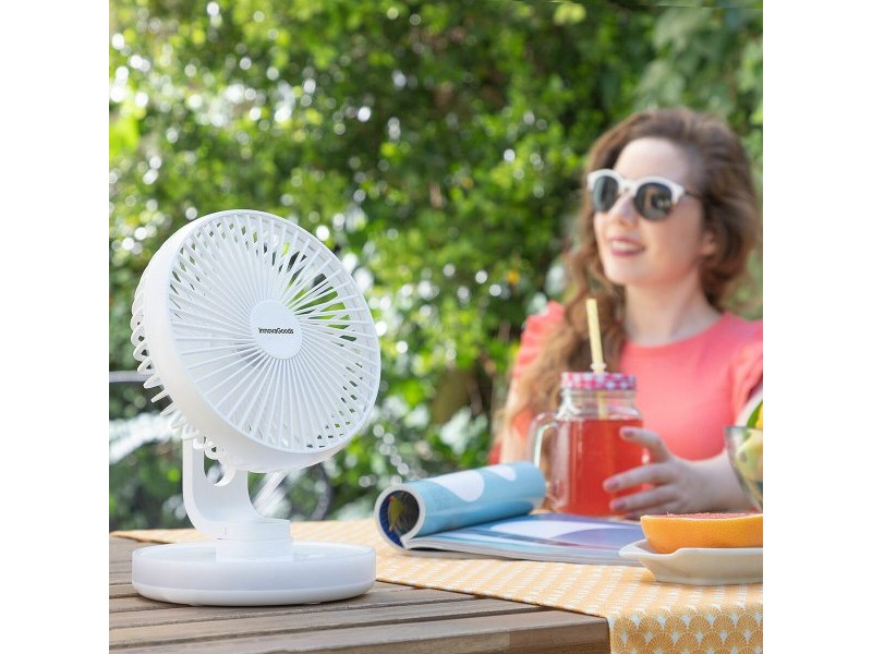 Акумулаторен Вентилатор за Бюро с LED FanLed InnovaGoods Ø6,6'' 4000 mAh