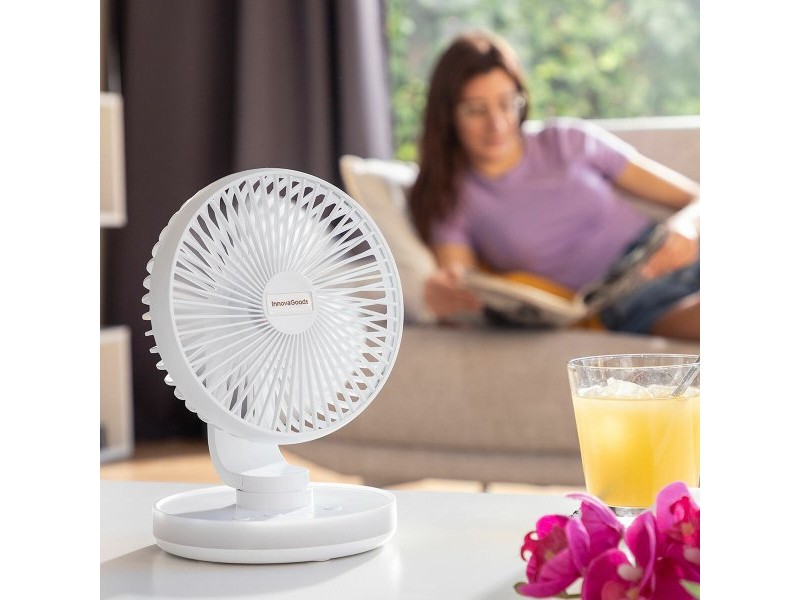 Акумулаторен Вентилатор за Бюро с LED FanLed InnovaGoods Ø6,6'' 4000 mAh
