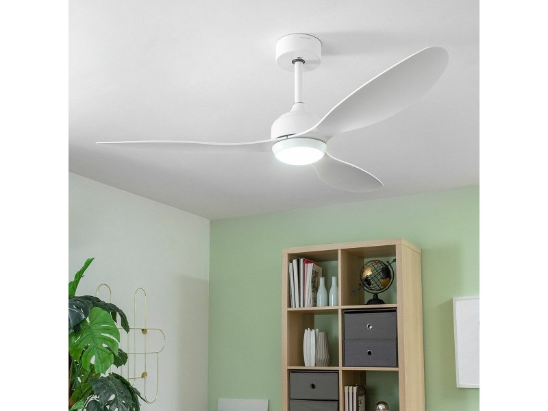 Вентилатор за Таван с LED Светлина и 3 Перки ABS Flaled InnovaGoods Бял 36 W 52