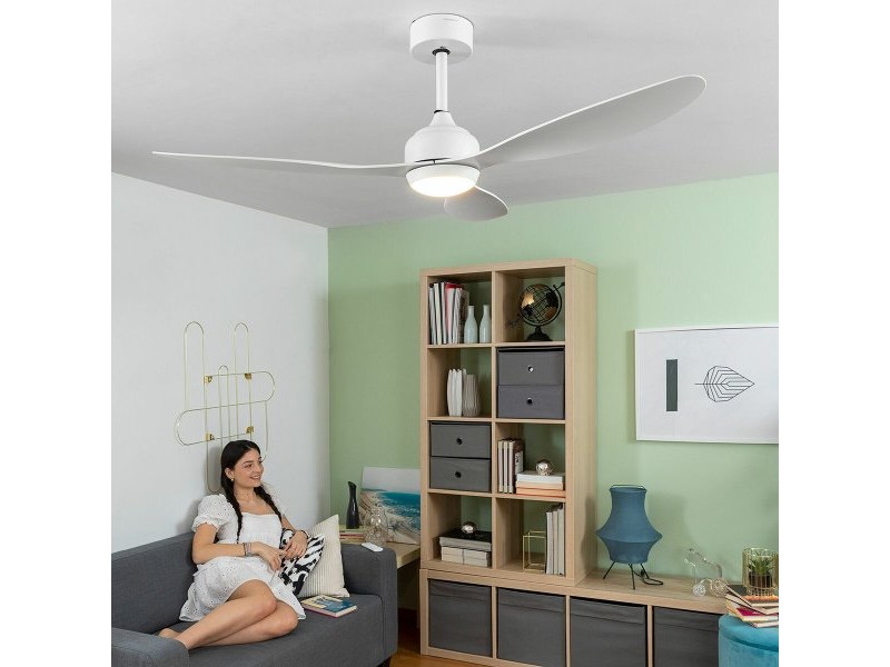Вентилатор за Таван с LED Светлина и 3 Перки ABS Flaled InnovaGoods Бял 36 W 52