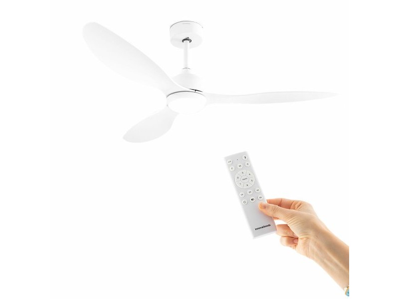 Вентилатор за Таван с LED Светлина и 3 Перки ABS Flaled InnovaGoods Бял 36 W 52