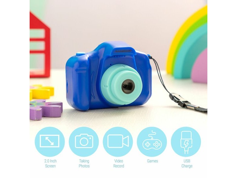 Акумулаторен Цифров Фотоапарат за Деца с Игри Kiddak InnovaGoods