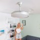 Вентилатор за Таван с LED Светлина и 4 Прибиращи се Перки InnovaGoods 80 W Сребрист Ø49-104 cm (След ремонт D)
