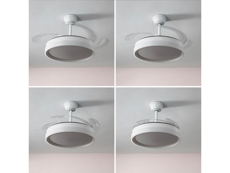 Вентилатор за Таван с LED Светлина и 4 Прибиращи се Перки InnovaGoods 80 W Ø49-104 cm Сребрист (След ремонт A)