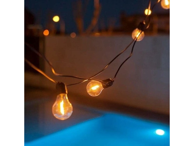 Гирлянда от LED Светлини New Garden Allegra 8 m 10 Бял/Черен Слънчев