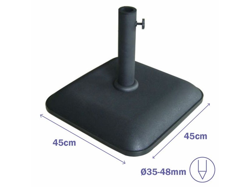 Base pour parapluie Marbueno Черен 45 x 7 x 45 cm Квадратек