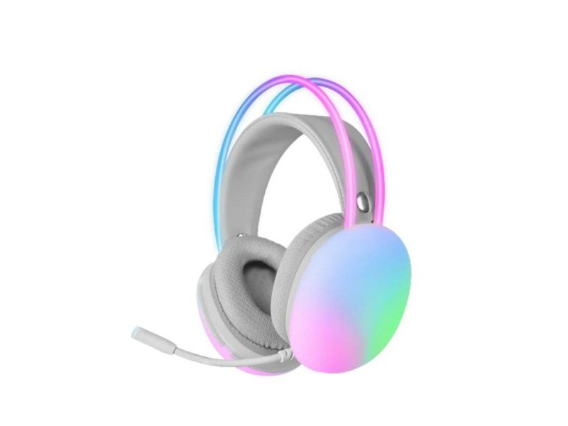 Слушалки с микрофон Mars Gaming MH-GLOW Бял RGB