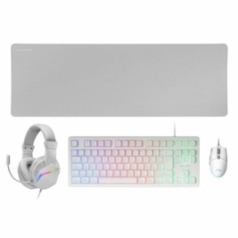 Клавиатура с мишка Mars Gaming MCPRGB3WES Бял QWERTY