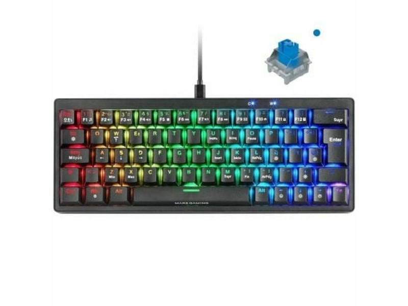 Клавиатура за игри Mars Gaming MKMINIPROBES Черен Qwerty US Клавиатура за игри Mars Gaming MKMINIPROBES Черен Qwerty US