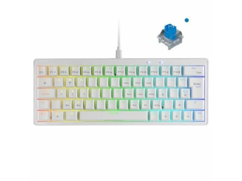 Клавиатура за игри Mars Gaming MKMINIPROWBES Бял Qwerty US