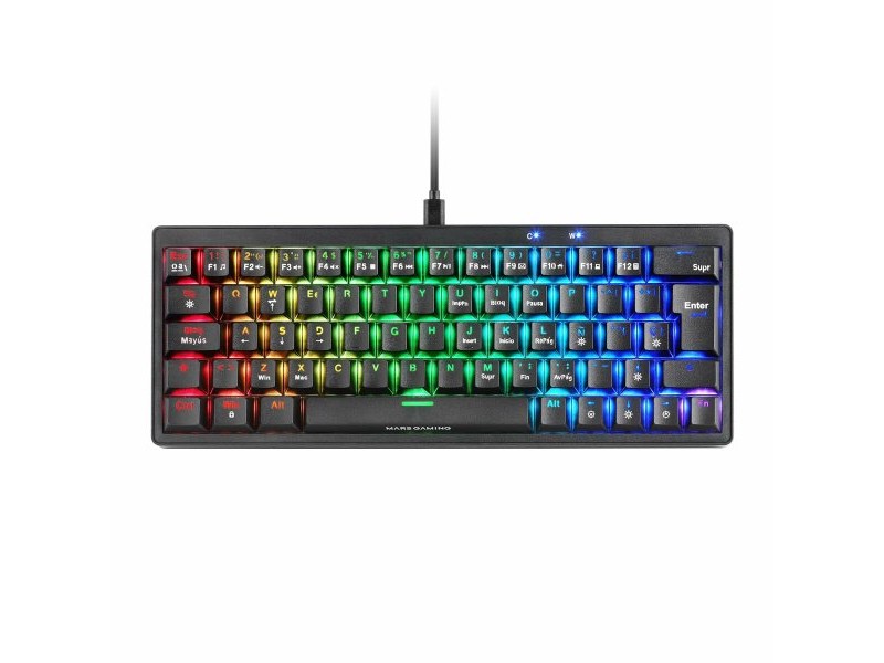 Клавиатура за игри Mars Gaming MKMINIPROBRES Черен Qwerty US