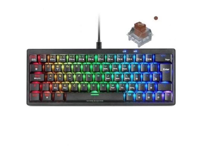 Клавиатура за игри Mars Gaming MKMINIPROBRES Черен Qwerty US