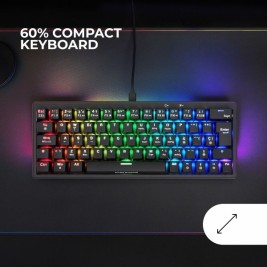 Клавиатура за игри Mars Gaming MKMINIPROYES Черен Qwerty US