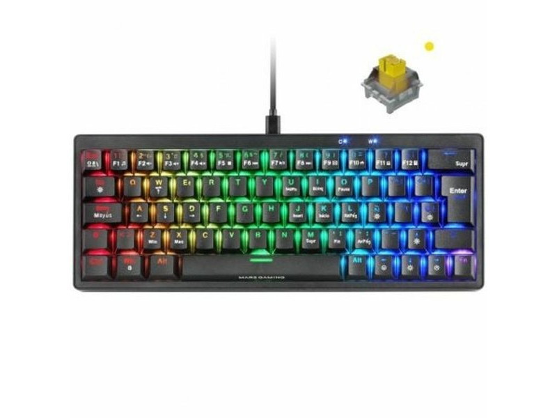 Клавиатура за игри Mars Gaming MKMINIPROYES Черен Qwerty US