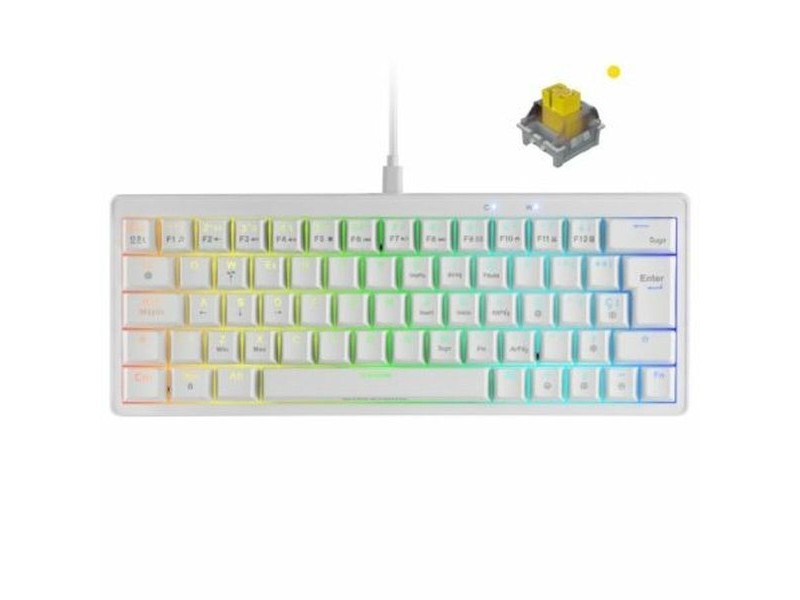 Клавиатура за игри Mars Gaming MKMINIPROWYES Qwerty US Бял