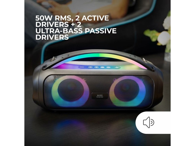 Преносими блутут колони Mars Gaming MSPULSE Черен 4 W 50 W