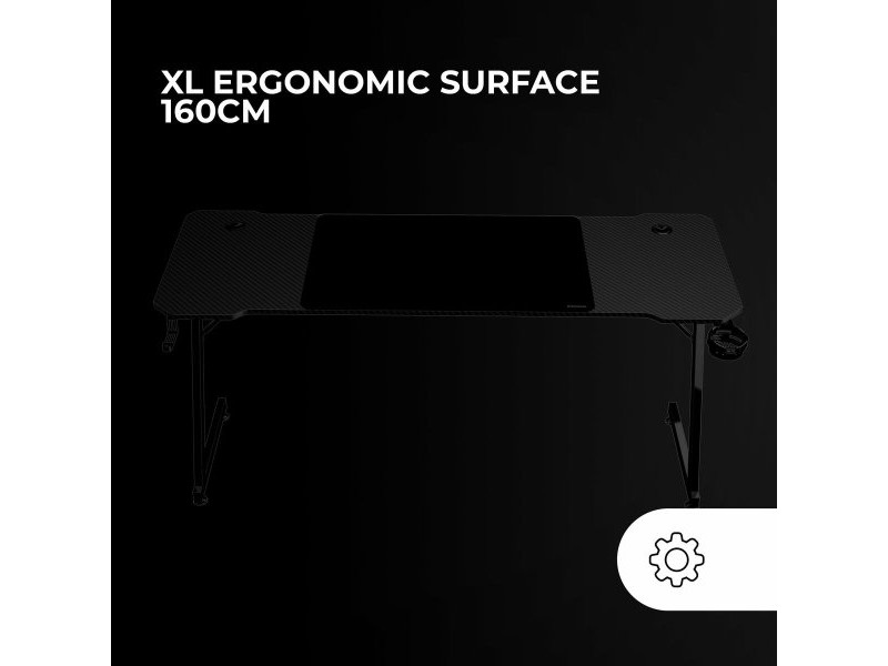 Бюро Gaming Mars Gaming ERGO Черен 160 x 60 cm