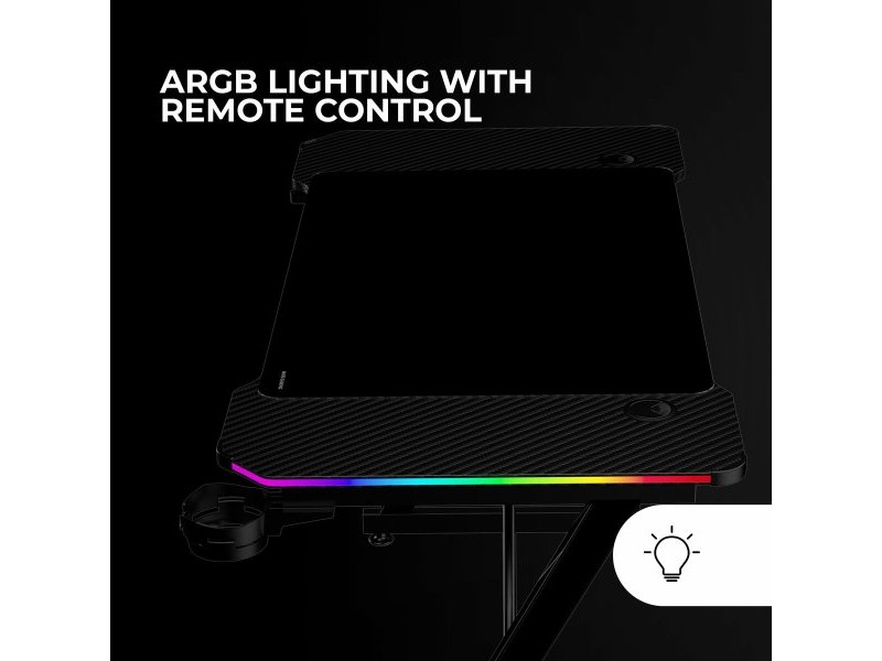 Бюро Gaming Mars Gaming ESCRITORIO ERGO RGB Черен 120 x 60 cm