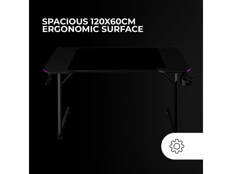 Бюро Gaming Mars Gaming ESCRITORIO ERGO RGB Черен 120 x 60 cm