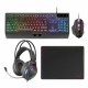 Клавиатура с мишка Mars Gaming MCP124PROES Черен Многоцветен Испанска Qwerty