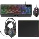 Клавиатура с мишка Mars Gaming MCP124PROES Черен Многоцветен Испанска Qwerty