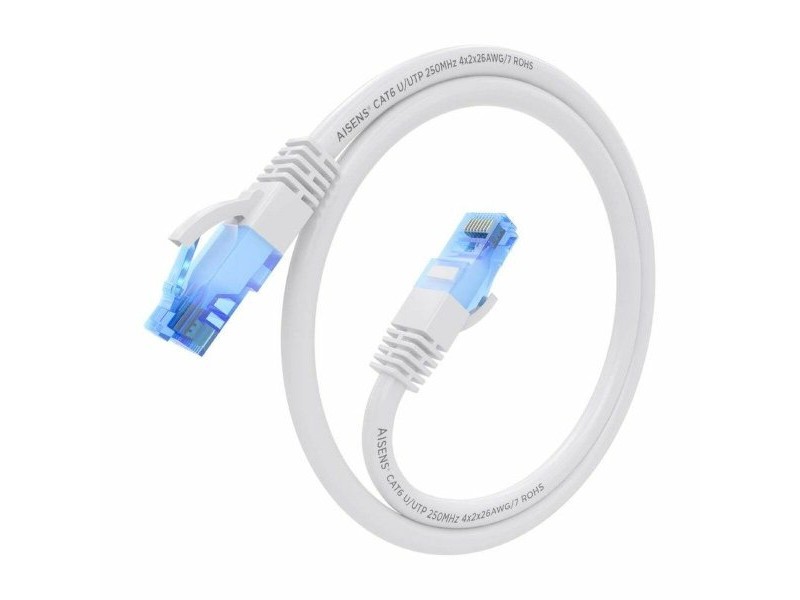 UTP категория 6 твърд мрежови кабел Aisens AWG26 Бял 20 m