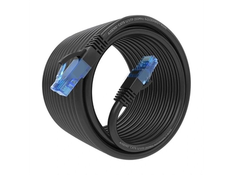 UTP категория 6 твърд мрежови кабел Aisens A135-0850 Черен 10 m